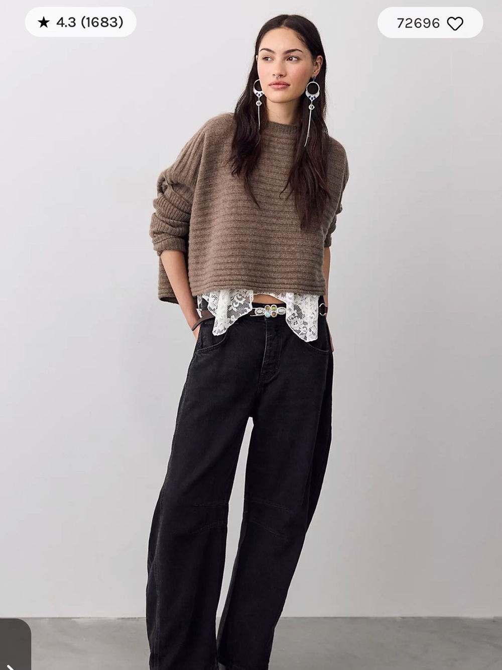 We The Free Washed Black Wide-Leg Jeans BRAND NEW WITH TAGS